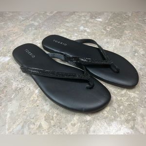 Torrid Rhinestone Flip Flop (WW) black 8 - pls read below